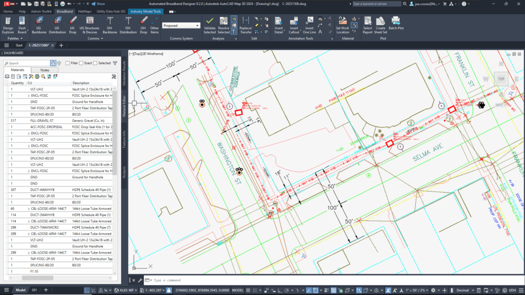 Showcasing Automated Broadband Designer and rich map capabilities.